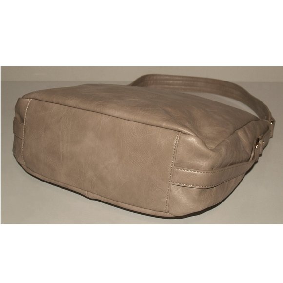 Madison West Large Vegan Leather Shoulder Tote Bag - Tan - Picture 8 of 10